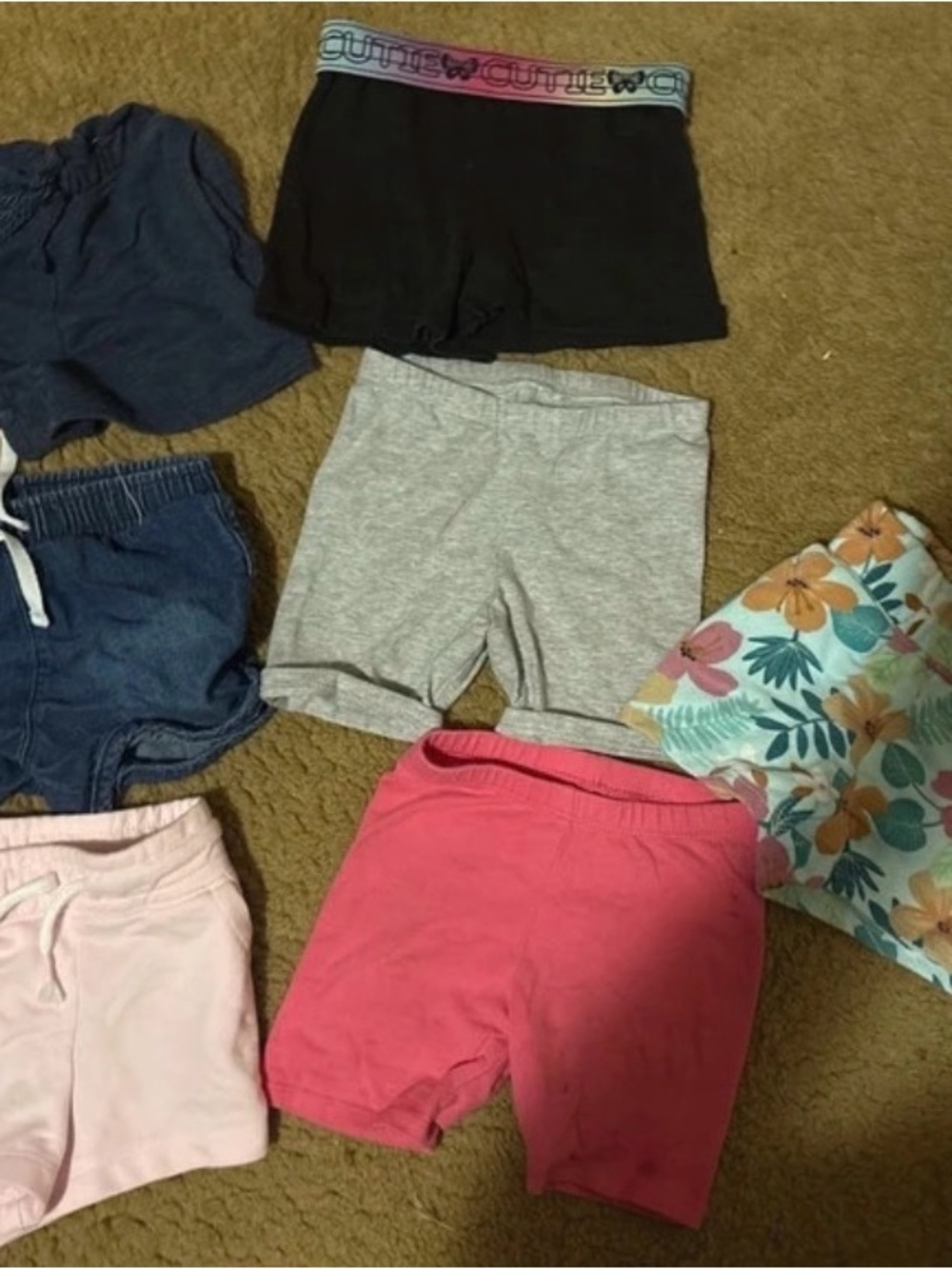 Cat & Jack Girls' Shorts Pack - Black, Gray, Pink, Navy